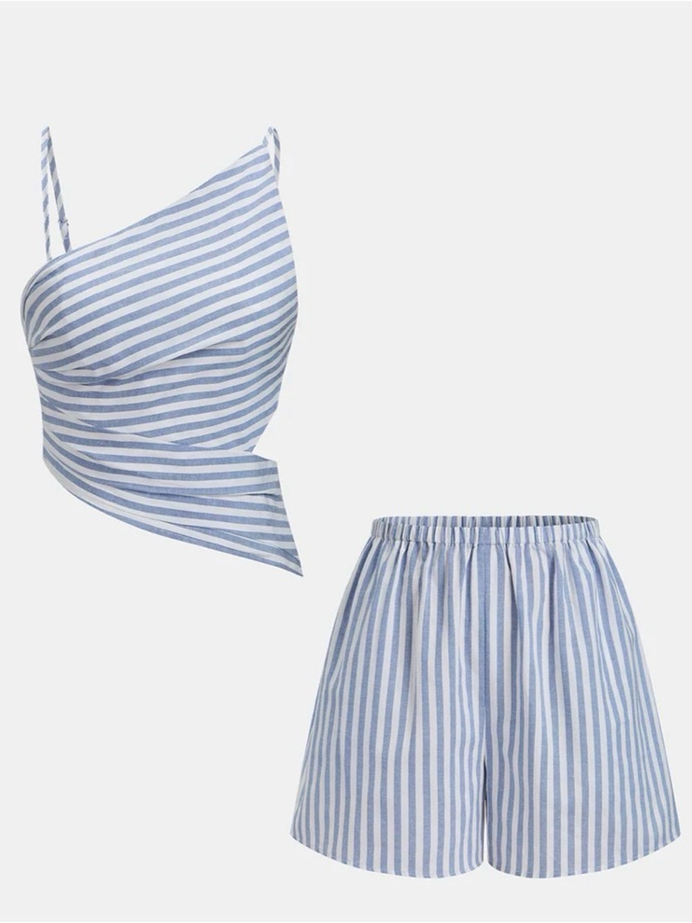 NWOT Commensé Striped Cotton Blend Top and Short Set - Picture 3 of 9
